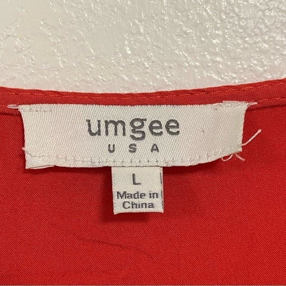 Umgee Embroidered Sleeveless Mini Dress Red Orange Size Large - Picture 12 of 14